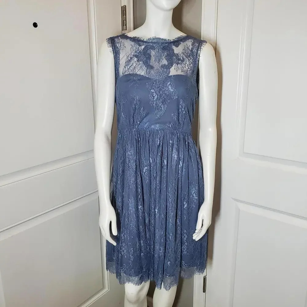 Anthropologie BHLDN Hitherto Celia Dress Size 6 NWOT Blue